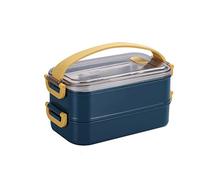 CHDWEY Boîtes à bento Portable Microwave Multi-Layer Insulated Lunch Box Dinner Breakfast Boxes Student School Office Picnic Compartment Bentobox(Blue)