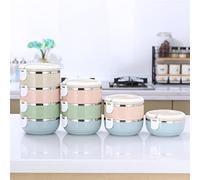 CHDWEY Boîtes à bento Thermique Boîte à Lunch Style Portable Boîte à Bento Boîte à Lunchbox Leakproof Food Container Microwave Oven Dinnerware pour étudiants(4Layer-2800ml)