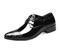 CHDWEY Chaussures de Vacances Hommes Robe Chaussures Clould Cuir Patent Hommes Mariage Oxford Chaussures Lace-Up Office Costume Hommes Chaussures décontractées pour hommes (5.5)