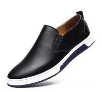 CHDWEY Chaussures formelles pour homme - Mocassins en cuir à enfiler - Chaussures décontractées pour homme - Mocassins de marque - Mocassins de loisirs (noir, pointure 39,5)