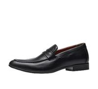 CHDWEY Chaussures Formelles pour Hommes Men's Formal Shoes Wedding Leather Loafers, Summer Slip-on Business Men's Casual Leather Shoes(Black,42 EU)