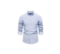 CHDWEY Chemises en coton à manches longues pour hommes à manches longues avec poche pour hommes chemises d'affaires délavées pour hommes (XL)