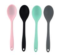 CHDWEY Cuillères à soupe en silicone 4 pièces Spoons Multi Purpose Accessoires de cuisine Stirring Cuillère 4Colors Ladle Cooking Utensils for Household
