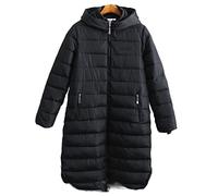 CHDWEY Doudoune d'hiver pour femme - Grande taille - Veste rembourrée à capuche - Lettre basique - Manteau en coton épais (6XL)