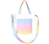 CHDWEY Femmes Sacs à main Poudre Arc-en-ciel Gradient Messenger Sac Étudiant Littérature Épaule Sac Collège Fille Sac Sauvage Toile Sac