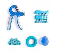 CHDWEY Grip Trainer 5 pcs Gym Fitness Réglable 10-60 kg Main Poignée Doigt Kit Pour Frearm Muscle Force Recovery Main Gripper Exerciseur Trainer Ball(Blu)