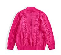 CHDWEY Hauts à manches longues pour femmes Turtleneck rose uni grande taille pull automne hiver pull câble motif tricot haut surdimensionné (XX-Large)