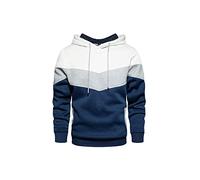 CHDWEY Hommes Manches Longues Hommes Patchwork Sweats à Capuche Automne Hiver Hommes Hauts Streetwear Polaire Sweats à Capuche Hommes Vêtements (M)