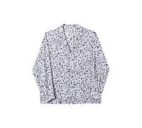 CHDWEY Hommes Manches Longues Hommes StreetwearLoose Casual Manches Longues Bleu Fleur Chemise Tendance Homme Chemise Haut (M)