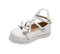 CHDWEY Kawaii Lolita Chaussures Femmes Chaussures Mary Jane Femmes Robe Lolita Talon Bas Femme Rose Blanc Rouge (8)