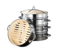 CHDWEY Marmite à Soupe Stainless Steel Steamed Buns, Small Steamed Buns, Dim Sum Dumplings, Morning Tea, Steamed Steamer Drawer, Round