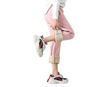 CHDWEY Pantalon d'hiver pour femmes collants chauds pour femmes pantalons chauds élastiques collants de sport collants solides (pink, S)