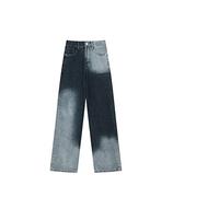 CHDWEY Pantalons Femmes Automne Jeans Droite Corée Taille Haute Gradual Change Femmes Jeans Rétro Loose Casual Street Pants(XS)