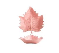 CHDWEY Plat à fruits Plaque en céramique Feuille d'érable Snack Dessert Gâteau Bonbons Écrou Plat à Salade de Fruits Assiette Porcelaine Clé Bijoux Plateau Décoratif Maison