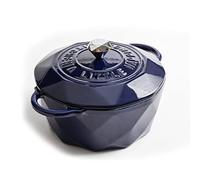 CHDWEY Poêle à soupe Diamond Blue Oven Enameled Cast Iron Soup Pot avec membre de cerf Saucepan Casserole Accessoires de cuisine Outils de cuisine