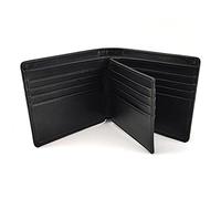 CHDWEY Portefeuille pour hommes Genuine Leather Wallet Men Classic Black Soft Napa Short Purse RFID Blocking Male Credit Card Holders(Schwarz)