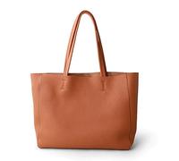 CHDWEY Sacs à main pour femmes femmes sac de luxe fourre-tout décontracté femmes citron jaune mode épaule sac à main dame cuir véritable épaule sac à provisions (orange et rouge, L)