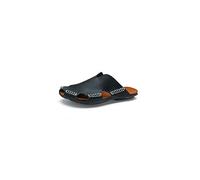CHDWEY Sandales d'été pour homme Sandales plates décontractées respirantes pour homme vente chaude mode plage hommes chaussures à enfiler noir marron (noir, 44 EU)