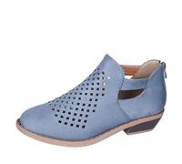 CHDWEY Sandales pour femmes Chaussures Femme Pompes Peep Toe Sandals Femmes Zip Chunky Square Talon Ankle Booties Femmes Sandals(9)