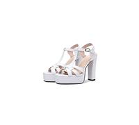 CHDWEY Sandales pour femmes Sandales sexy pour femmes Plateformes Peep Toe High Heels Escarpins Summer Office Shoes Woman(White,43 EU)