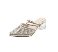 CHDWEY Sandales pour femmes sandales talons hauts bout pointu chaussures décontractées couleur unie extérieur dames slippers Stiletto Slippers(37 EU)