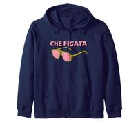 Che Figata Inscription Italienne avec Lunettes de Soleil rétro Sweat à Capuche
