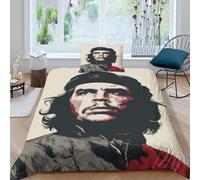 Che Guevara Housses De Couettes 3D Imprimé Révolution cubaine Pour Adultes Et Enfants Housse De Couette Avec Taies Parure De Lit Microfibr E Avec Fermeture À Glissière 2 Pièces Single（135x200cm）