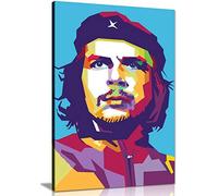 Che Guevara Impression sur toile abstraite colorée, Toile épaisse montée sur un cadre en pin massif., 46x31 cm (18x12in)