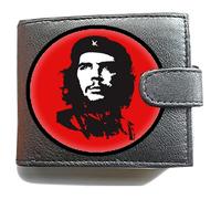 Che Guevara Portefeuille anti-RFID en cuir souple avec grande poche pour pièces de monnaie Noir, Noir , L, Classique