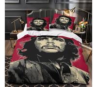 Che Guevara Pour Adultes Et Enfants Housses De Couettes 3D Imprimé Révolution cubaine Housse De Couette Parure De Lit E Avec Fermeture À Glissière Microfibr Avec Taies 3 Pièces Single（140x200cm）