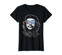 Che Guevara Shirt Drapeau Cuba Révolution T-Shirt Graphique avec Valeur, Femme, Noir, L