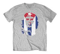 Che Guevara - T-Shirt # L Unisex Grey # Star and Stripes [Import]