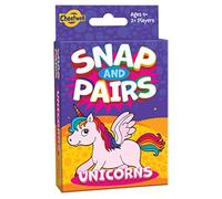 Cheatwell Games Snap + Pairs Jeu de cartes Licorne - Jeu classique amusant de Snap avec un jeu de mémoire par paires - À partir de 4 ans, rouge
