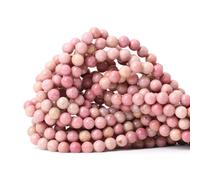CHEAVIAN Lot de 60 perles rondes lisses en rhodochrosite naturelle de 6 mm pour la fabrication de bijoux et de bricolage 1 brin 38,1 cm
