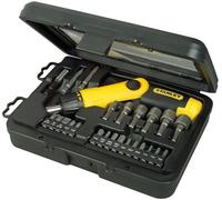 CHECARZHN--NO1-0-63-022 Tournevis Porte Embouts Magnétique À Cliquet Poignée Revolver - 17 Embouts Et 6 Douilles - Poignée Orientable À 45,90 Ou 180° - Stockage Intégré - Coffret De 25 Pièces
