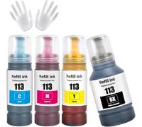 CHECARZHN--NO1-113 Encre Multipack Compatible Pour Ecotank Et-5150 Et-5160 Et-5170 Et-5800 Et-5850 Et-5880 Et-16150 Et-16600 Et-16650 Et-16680 Pro Et-5800 Et-5850 Et-5880 Et-15000 Imprimante (Bk/C/M/Y