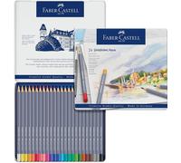 Checarzhn--No1-114624 - Crayons Aquarelle Goldfaber, Set De 24 Crayons De Couleur, Incassables, Entièrement Aquarellables