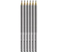 Checarzhn--No1-117697 - Set De Crayons Grip 2001, 6 Pièces, Dureté Hb, Couleur De La Tige Argentée