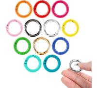 Checarzhn--No1-12 Pièces Mousquetons Ronds 24mm Anneau De Mousqueton En Métal Coloré Ressort Plat Joint Torique Alliage Mousqueton Crochet Porte-Clés Accessoires Pour Sac À Bandoulière Porte-Clés Art