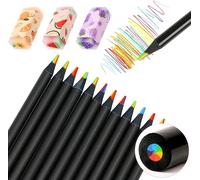 Checarzhn--No1-15 Pièces Crayon De Couleurs Crayon De Couleur Crayons De Couleur 7 En 1 Crayons Crc-En-Ciel En Bois Noir Gommes À Fruits Pour Crayons Multicolores Pour Aart Ddessin Coloration Croquis