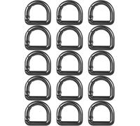 Checarzhn--No1-15 Pièces Mousqueton En Métal Avec Anneau En D Petit Mousqueton De 22 Mm Anneau D'ouverture À Ressort Noir Pour Porte-Clés Sac À Dos Pendentif Bricolage