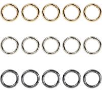 Checarzhn--No1-15 Pièces Mousqueton Rond, Porte-Clés Anneaux Ouverts De 26 Mm, Mousquetons À Gâchette Crochet Porte-Clés Boucle En O Pour Sacs À Dos, Portefeuilles, Artisanat