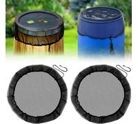 CHECARZHN--NO1-2 Pcs Filet Pour Citerne De Pluie 95 Cm Housse Pour Tonneau D'Eau Filet De Protection Réglable Filet Recuperateur Eau Housse Pour Tonneau De Pluie Avec Cordon De Serrage Filet Pour Cit