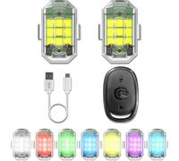 Checarzhn--No1-2 Pièces Drone Strobe Light Avec 2 Pièces De Contrôle À Distance Pour Dji Avata 2/Mini 2/Se/Mini 3/ Mini 3 Pro Avata Mavic 2/2s /3 Phantom 3 4/4 Pro Lumières Stroboscopiques Rechargeabl