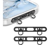 Checarzhn--No1-2 Pièces Support Chaîne De Téléphone En Métal Pour Iphone, Attache-Lanière Avec 2 Anneaux, En Acier Inoxydable, Mince Et Robuste, Empêche Les Chutes (Noir+Noir)