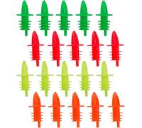 Checarzhn--No1-20 Becs Verseurs Pour Spiritueux/Vinaigre/Huile En Bouteilles, Doseur Avec Tube D'air, Fluorescent, Bouchon En Plastique, Jet-Pour, Couleur Assortie/Néon, 411022e4
