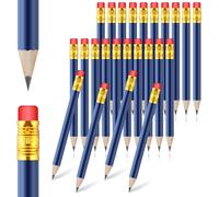 Checarzhn--No1-24 Pièces Crayon Court En Bois Avec Gomme Mini Crayons Pour Enfants Pour Ecrire Et Dessiner À L'école Et À La Maison