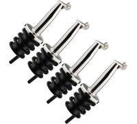 Checarzhn--No1-4 Becs Verseurs Pour Spiritueux/Huile Pour Bouteilles, Avec Clapet, Avec Tube D'air, Métal/Inox, Bouchon En Plastique, Inox Gastro, Argenté, 468222e3