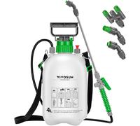 CHECARZHN--NO1-4 L Pulvérisateur À Pression À Pompe, Flacon Pulvérisateur D'Eau Sous Pression Pour Pelouse Et Jardin Avec 3 Buses D'Eau Bandoulière Réglable Soupape De Surpression Pour Plantes Et Net