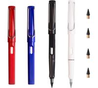 Checarzhn--No1-4 Pièces Crayon Infini, Crayon Éternel Portable Effaçable, Crayon À Papier Portable Sans Encre, Crayons Sans Encre Éternels, Avec Crayon À Plume En Graphite Remplaçable
